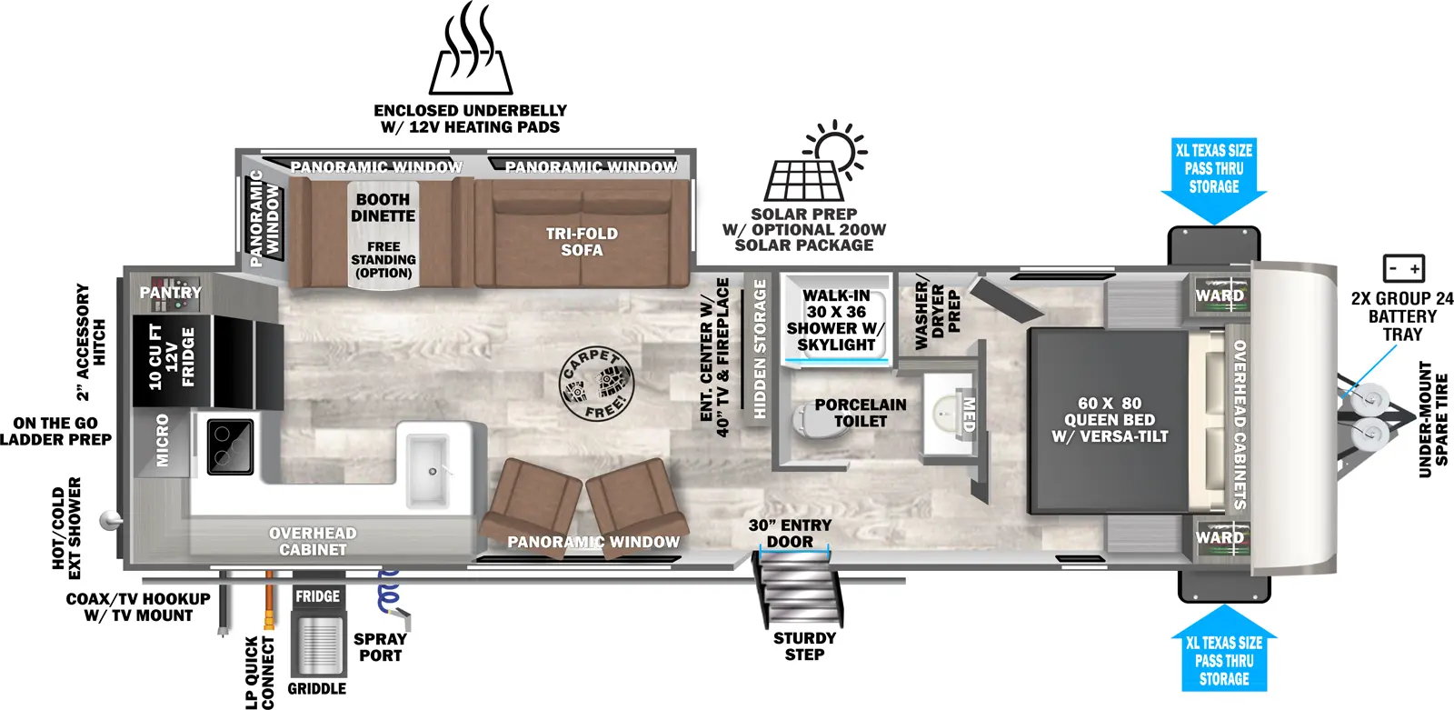 Hemisphere Travel Trailers 27RKHL Floorplan